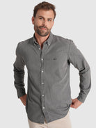 GRAY COTTON SHIRT LONG SLEEVE REGULAR FIT MR. BLUE