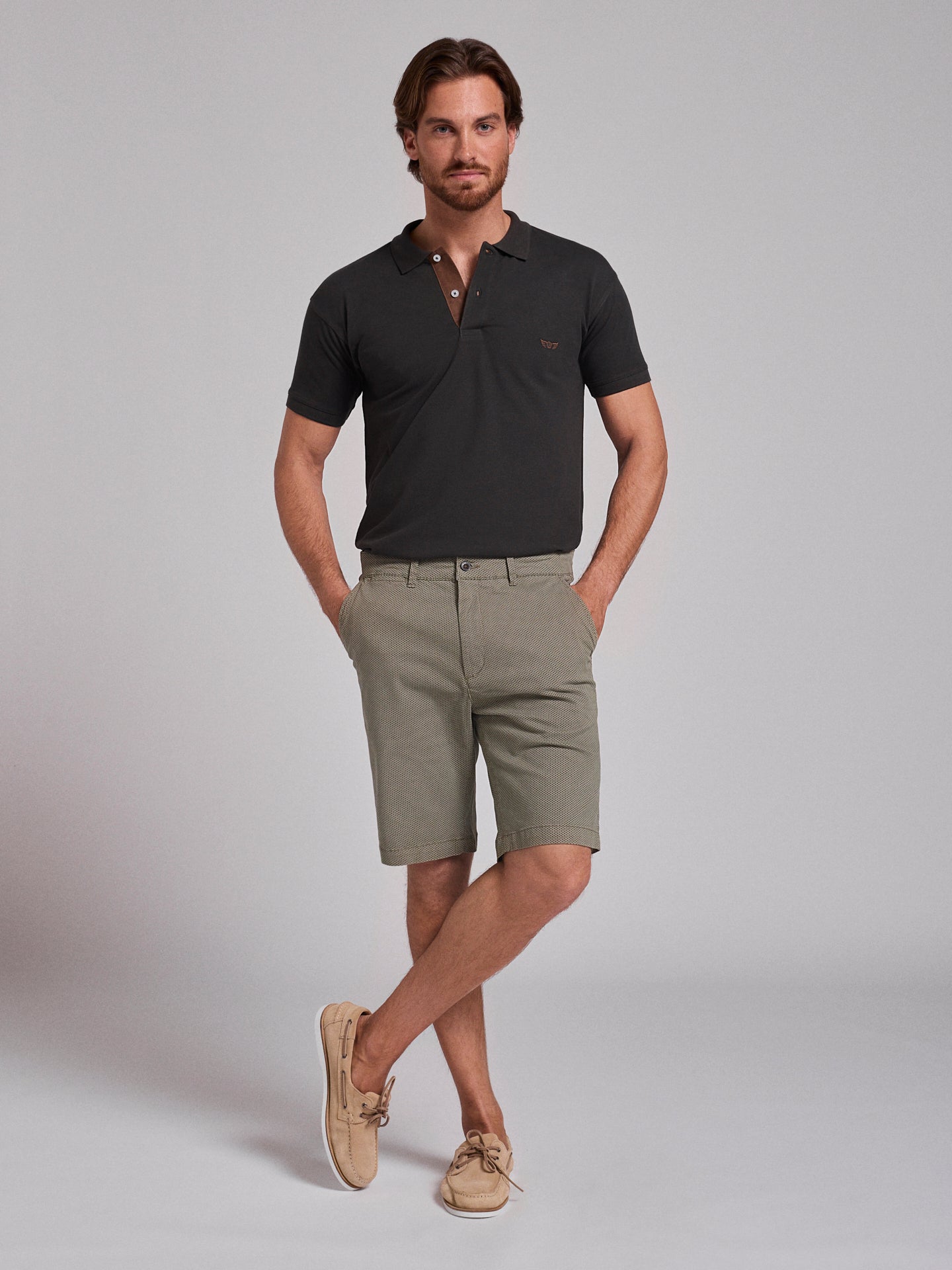 GREEN COTTON BERMUDA REGULAR FIT MR. BLUE