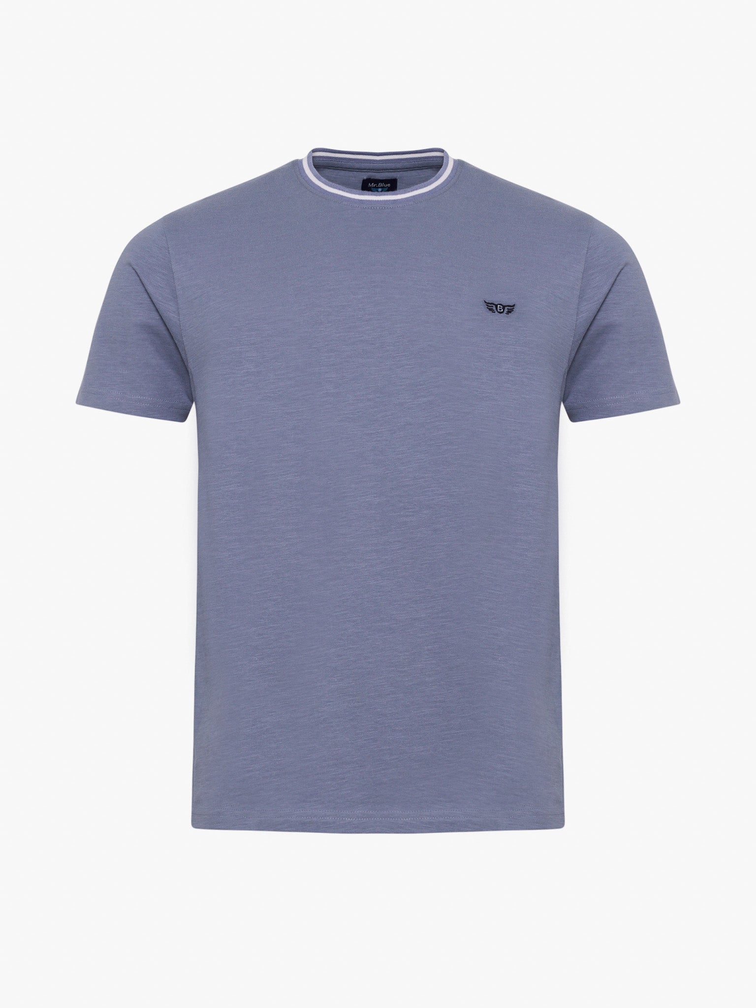 BLUE COTTON T-SHIRT SHORT SLEEVE REGULAR FIT MR. BLUE