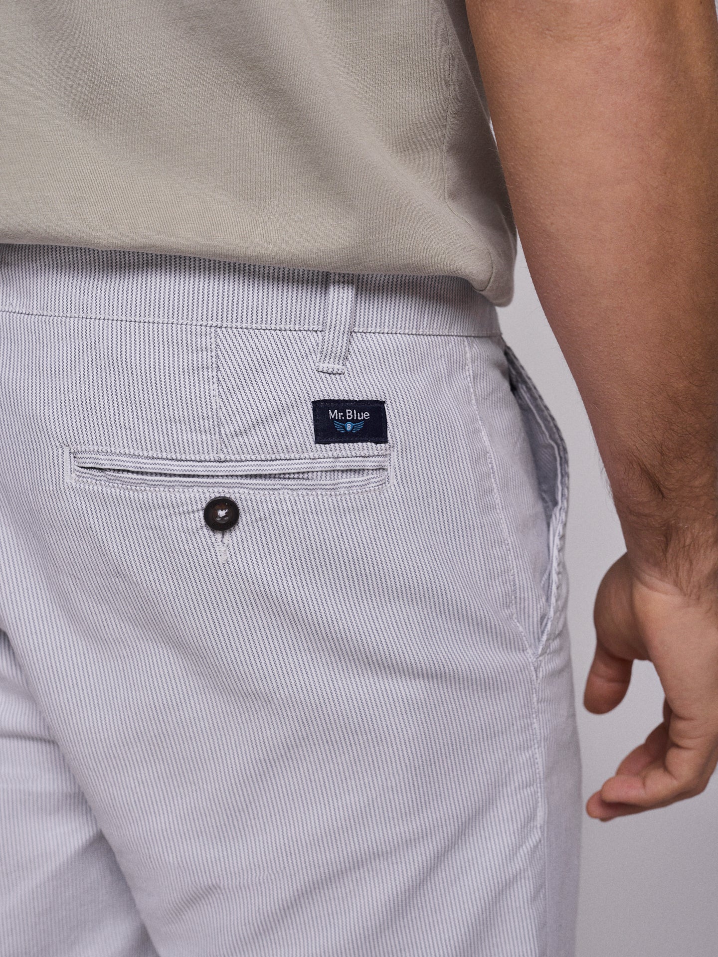 Bermuda Algodão Azuis Regular Fit Mr. Blue