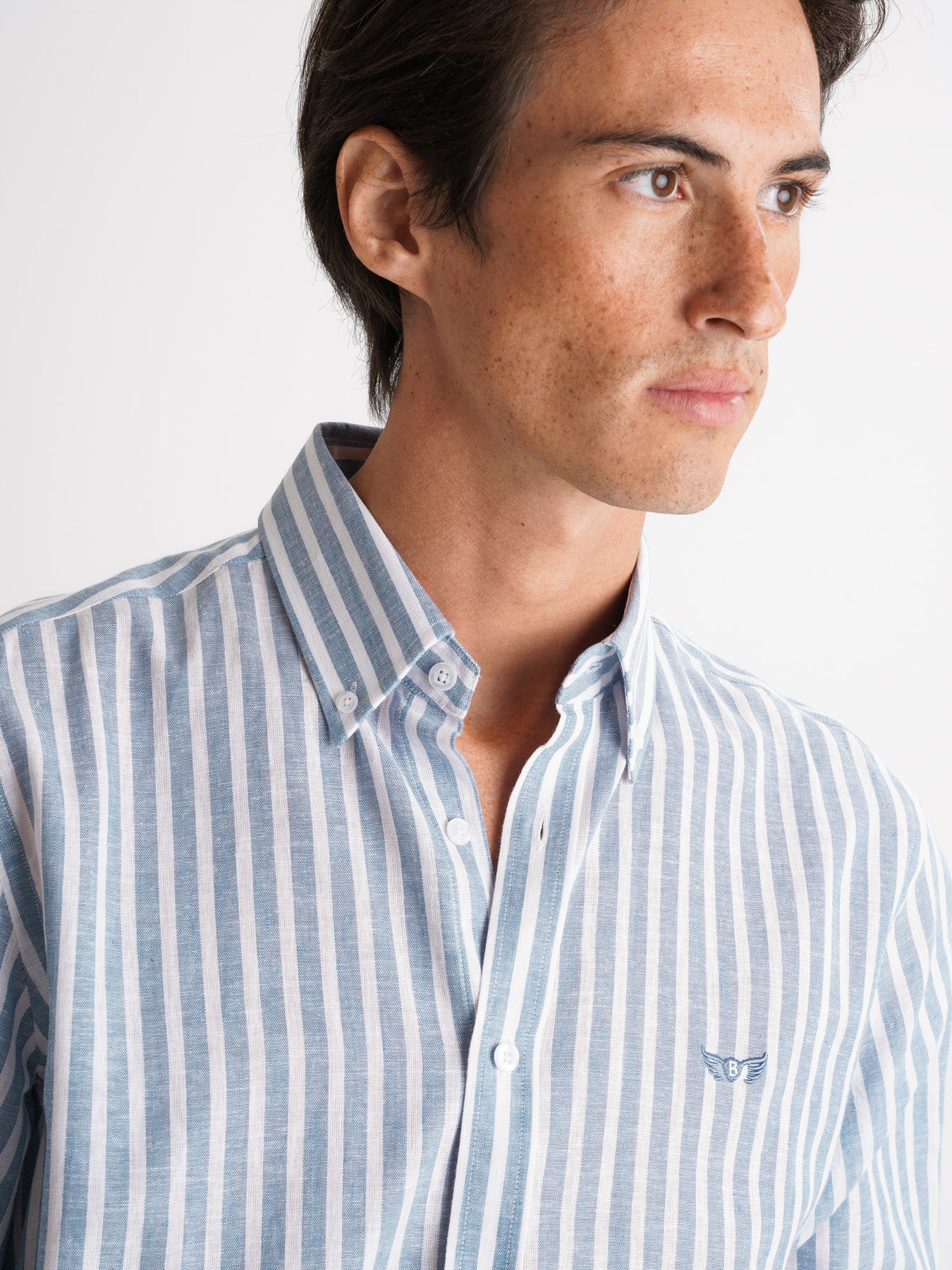 Regular Fit Blue Linen Shirt Mr. Blue