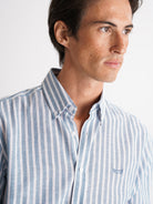 Regular Fit Blue Linen Shirt Mr. Blue