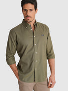 LONG SLEEVE GREEN SHIRT REGULAR FIT MR. BLUE