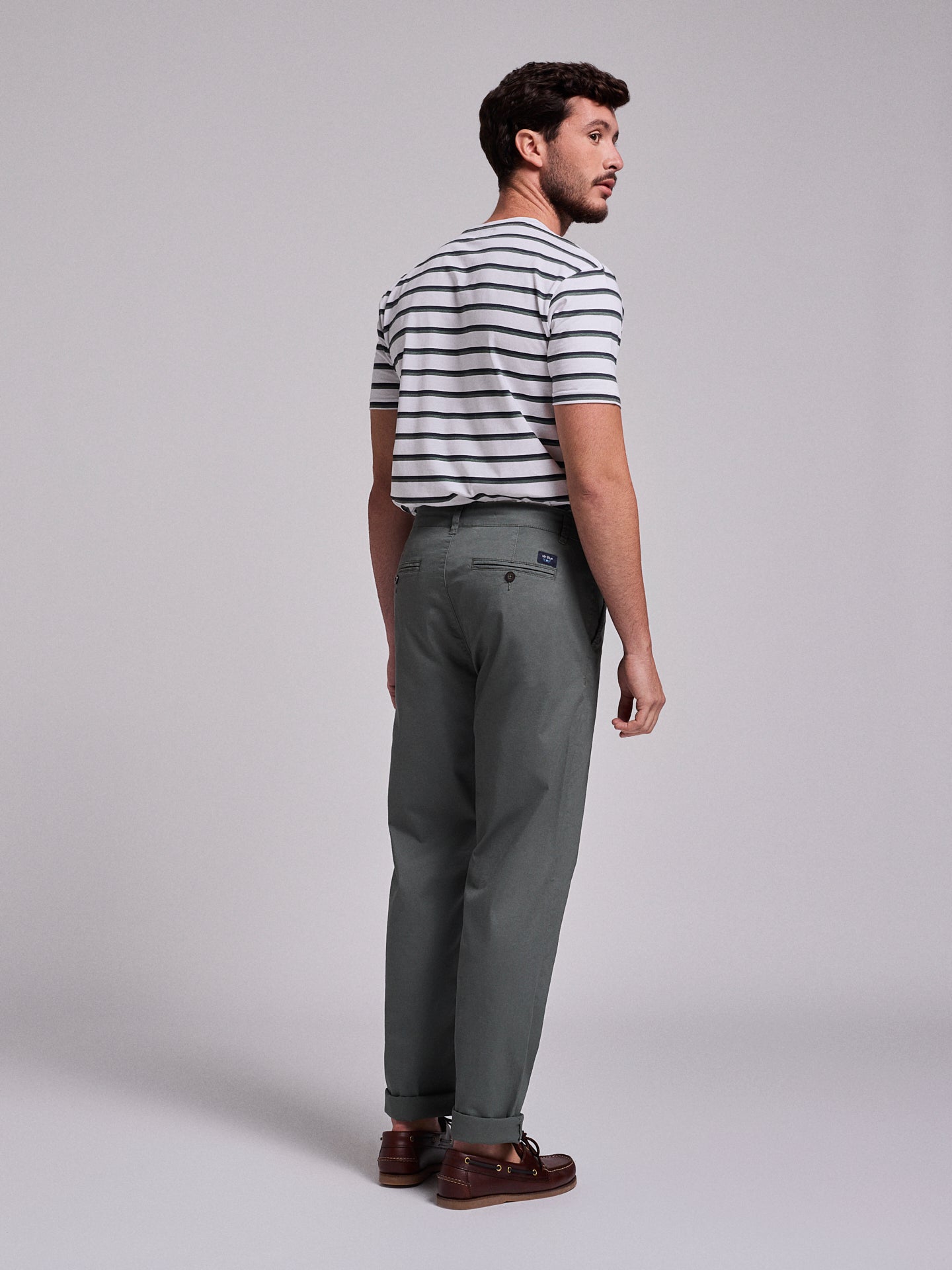 GREEN COTTON TROUSERS REGULAR FIT MR. BLUE
