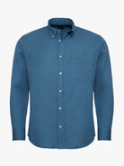CAMISA ALGODÓN AZUL MANGA LARGA REGULAR FIT MR. AZUL
