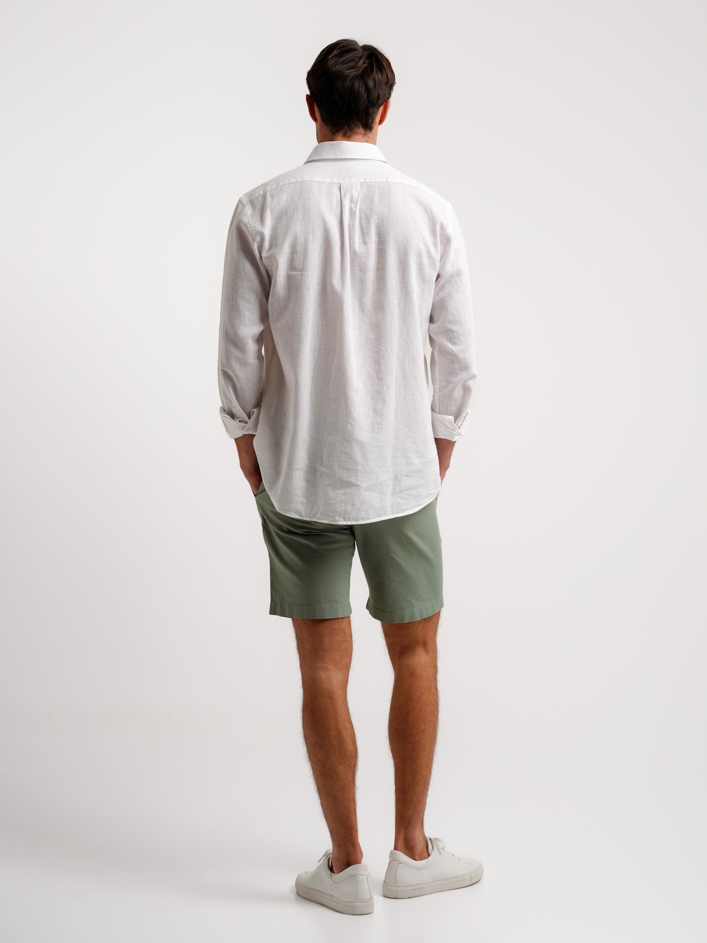 CAMISA LINHO BRANCA MANGA COMPRIDA REGULAR FIT MR. BLUE