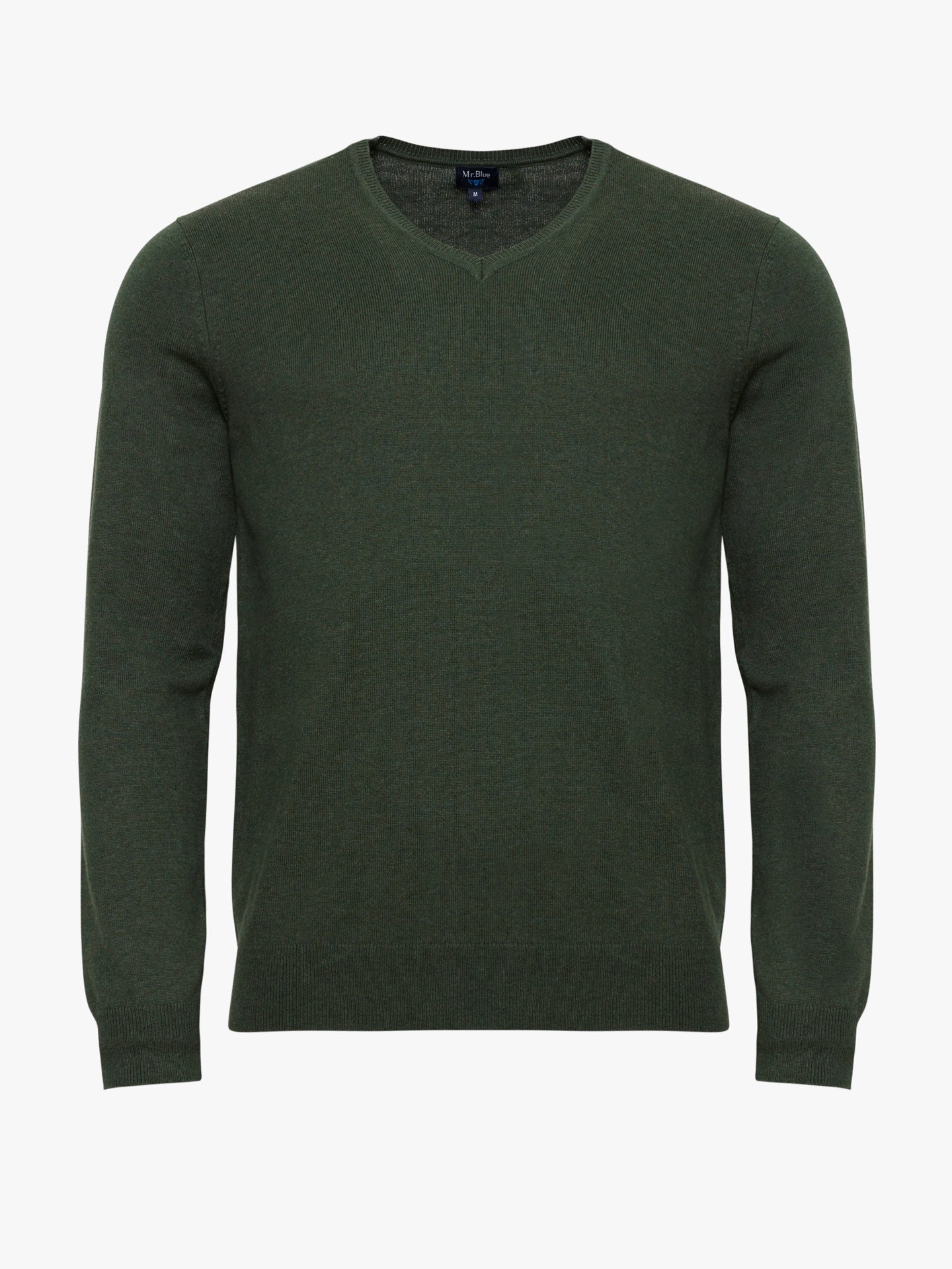 THIN GREEN PULLOVER WITH REGULAR FIT MR ELBOW PADS. BLUE