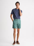 Mr. Blue Green Slim Fit Shorts