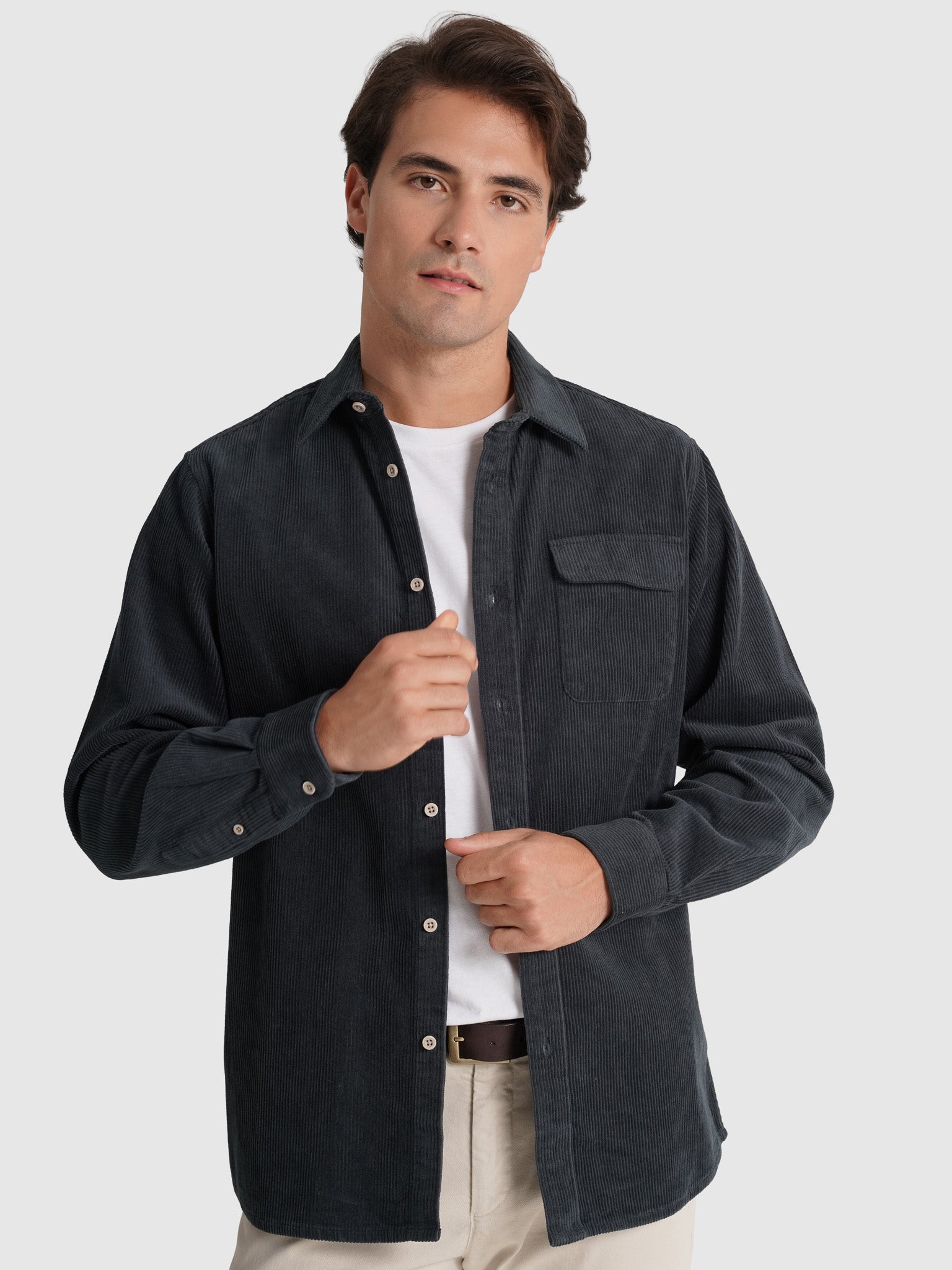 BLUE COTTON OVERSHIRT LONG SLEEVE REGULAR FIT MARK BELLUCCI