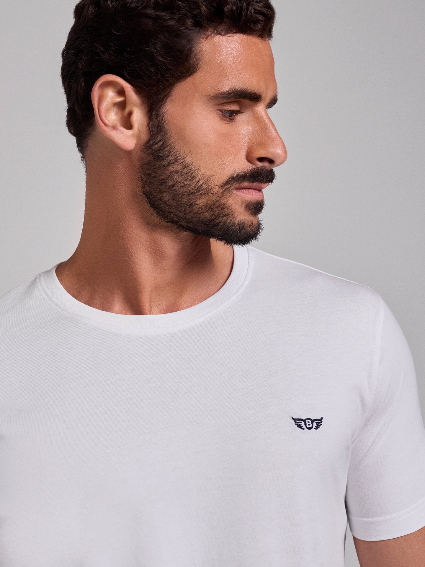 CAMISETA DE ALGODÓN BLANCA MANGA CORTA REGULAR FIT MR. AZUL