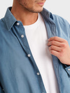 BOMBAZINE BLUE TAILORED FIT MR SHIRT. BLUE