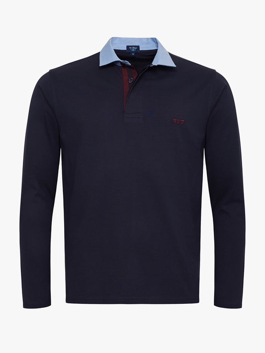 RUGBY BLUE COTTON LONG SLEEVE REGULAR FIT MR. BLUE