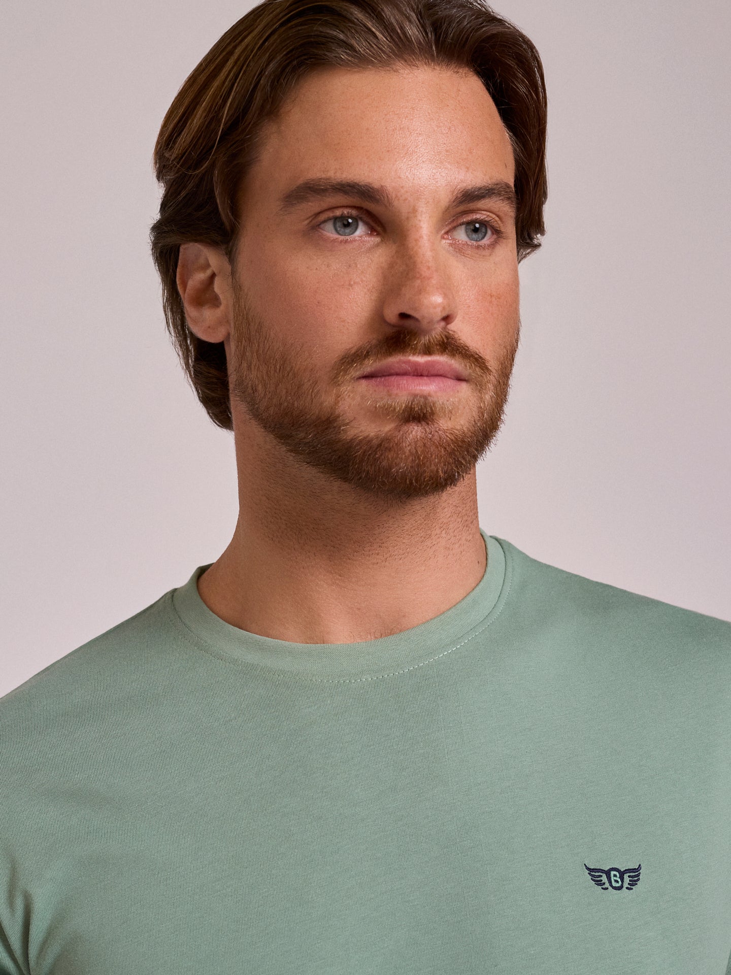 GREEN COTTON T-SHIRT SHORT SLEEVE REGULAR FIT MR. BLUE