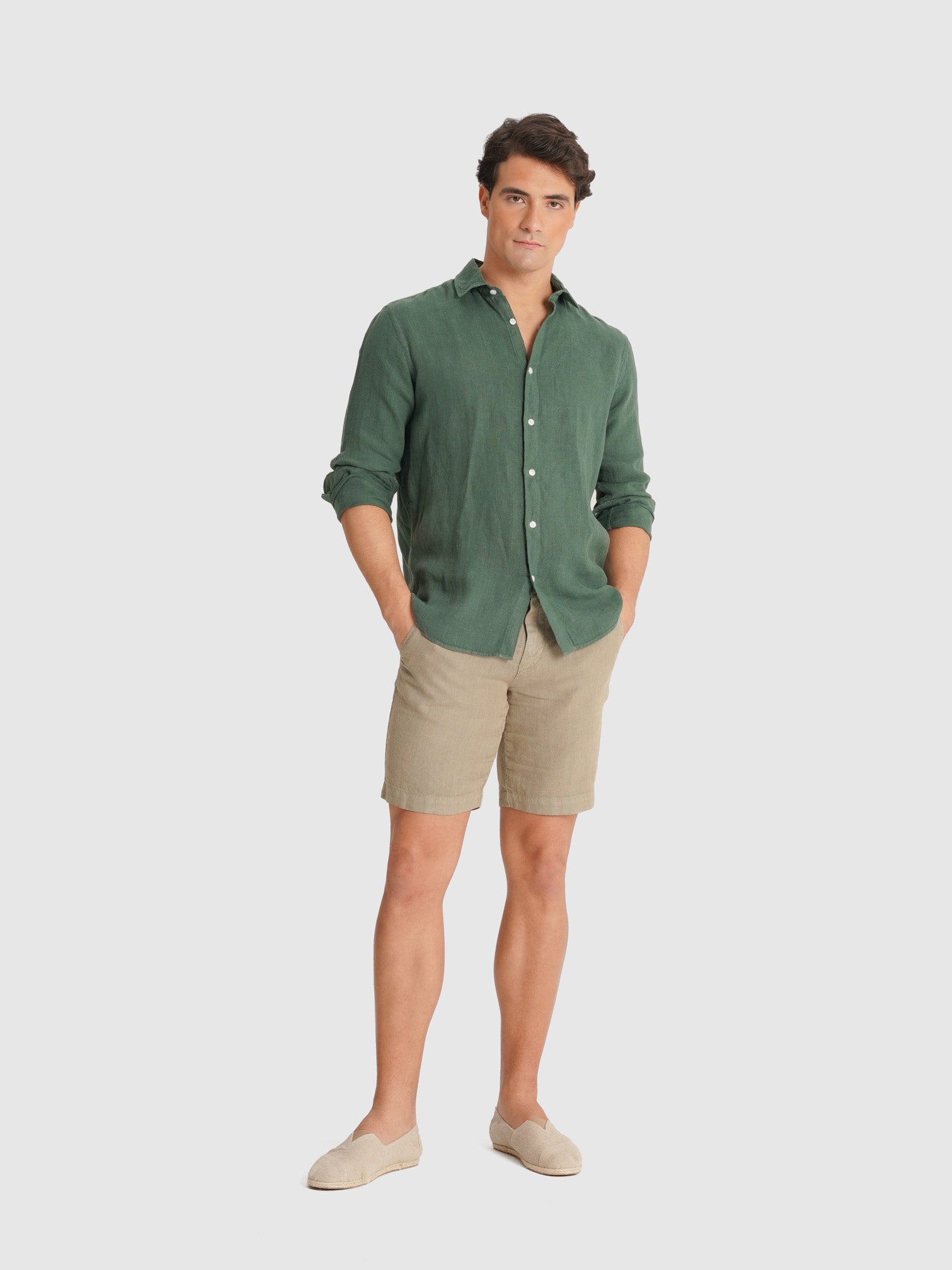 REGULAR FIT LONG SLEEVE GREEN SHIRT MARK BELLUCCI