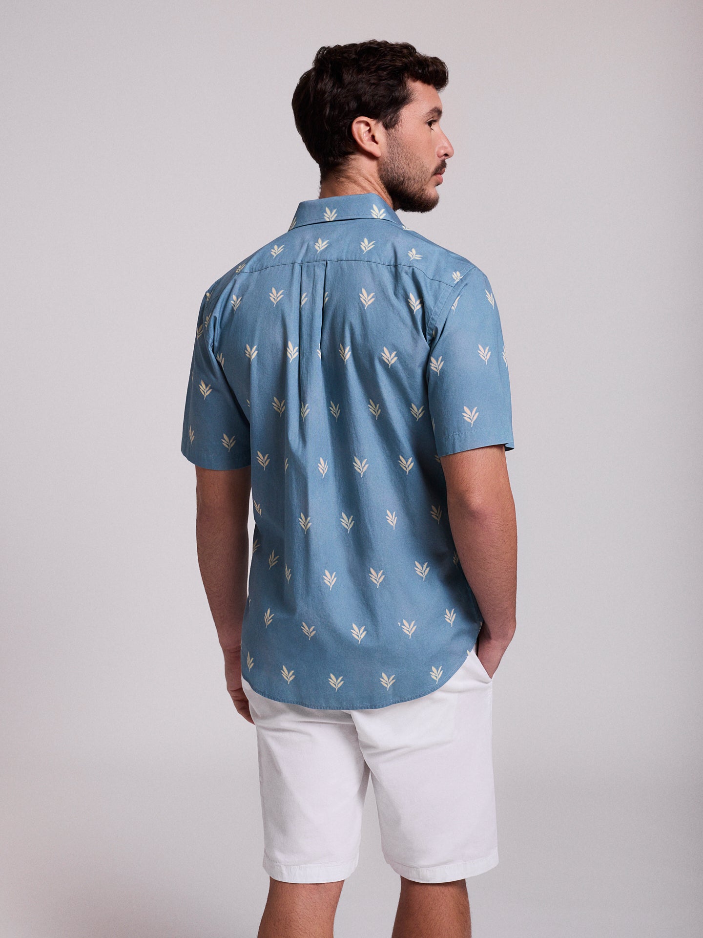 BLUE COTTON SHIRT SHORT SLEEVE REGULAR FIT MR. BLUE
