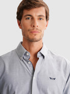 BLUE REGULAR FIT MR SHIRT. BLUE