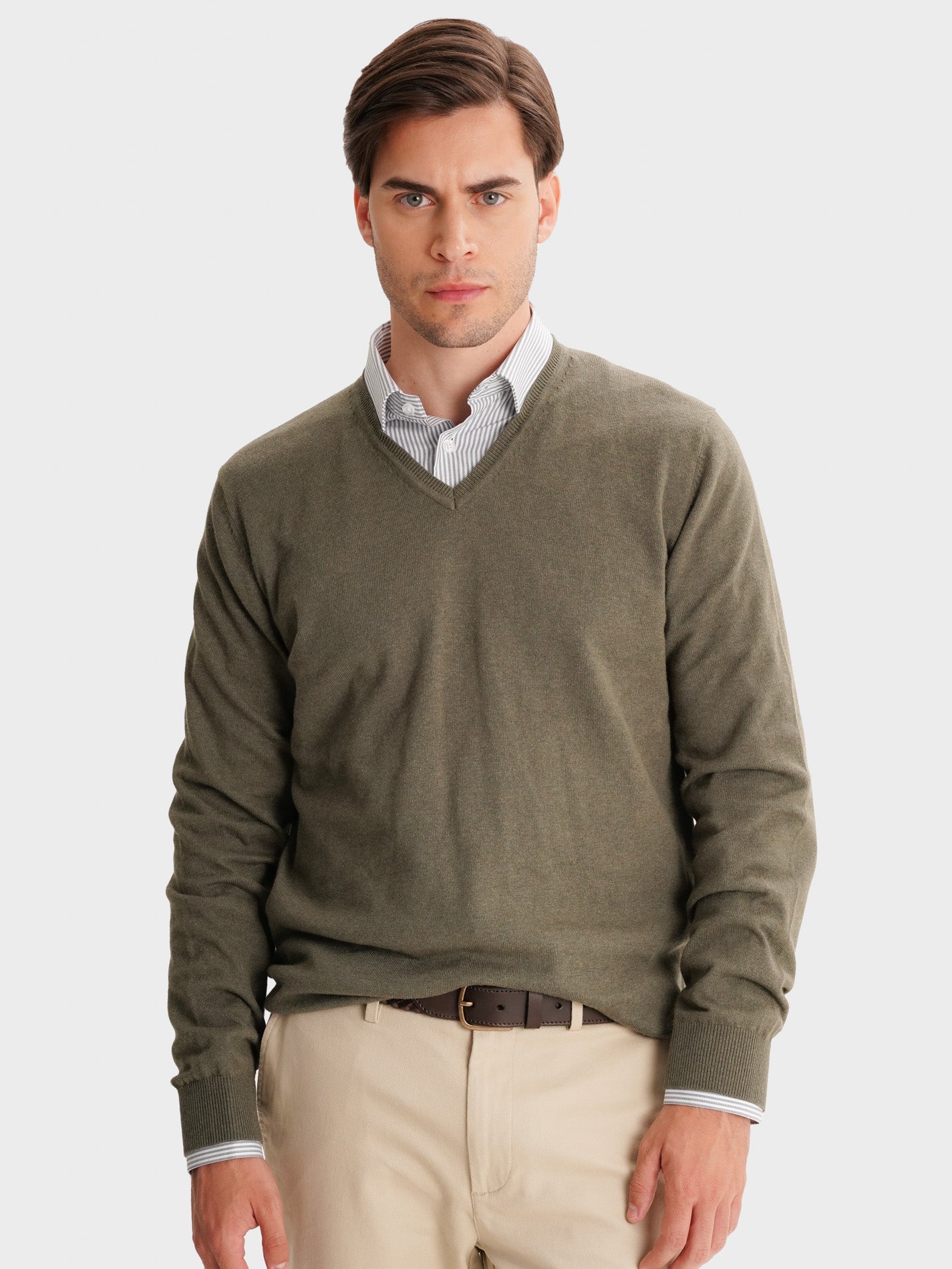 GREEN THIN PULLOVER LONG SLEEVE REGULAR FIT MR. BLUE