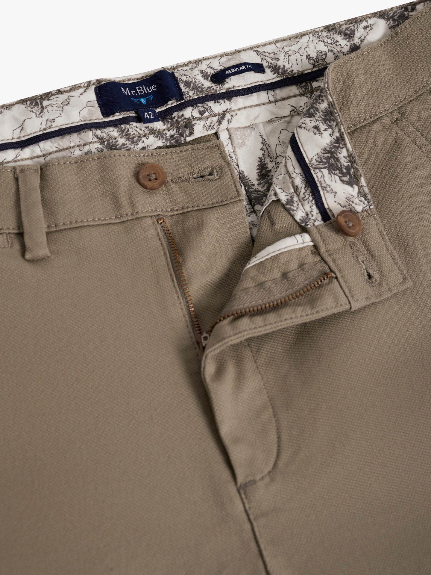 GREEN STRUCTURED TROUSERS REGULAR FIT MR. BLUE