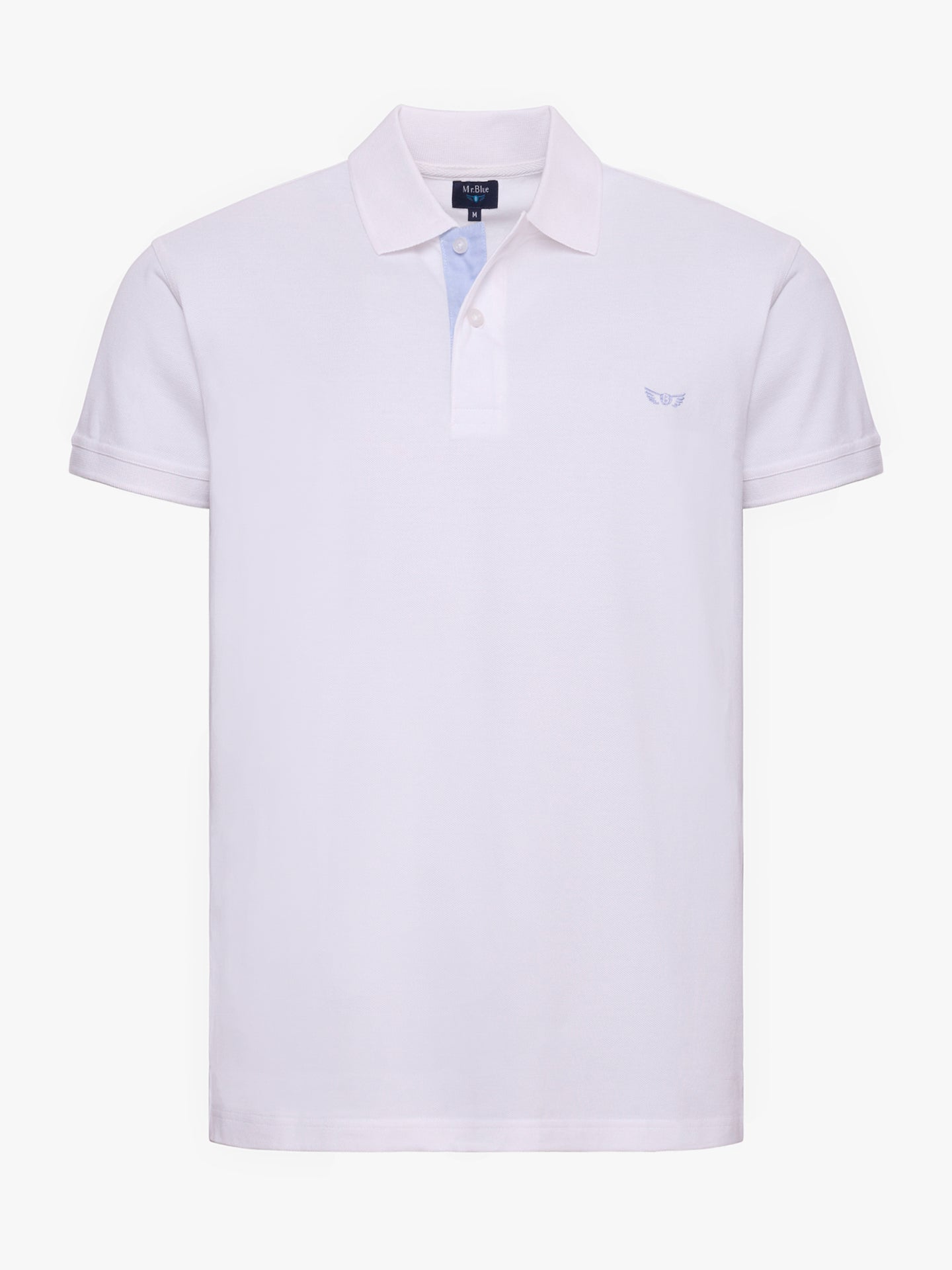 WHITE POLO SHORT SLEEVES REGULAR FIT MR. BLUE