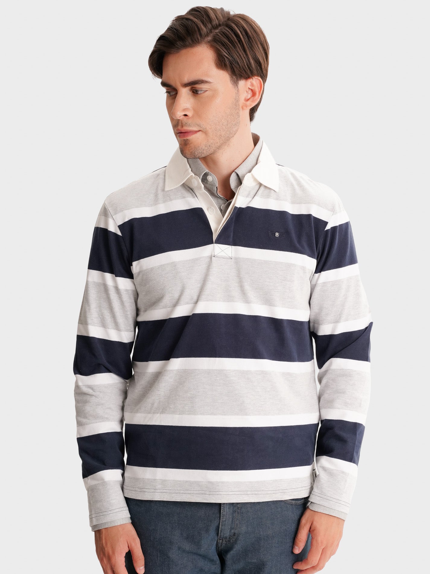 RUGBIE CINZENTO MANGA COMPRIDA REGULAR FIT MR. BLUE