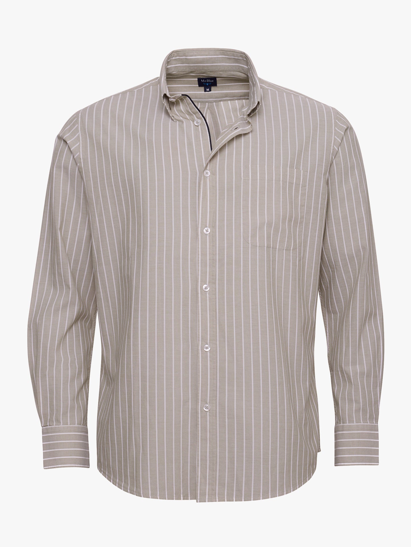 CAMISA ALGODÓN VERDE MANGA LARGA REGULAR FIT MR. AZUL