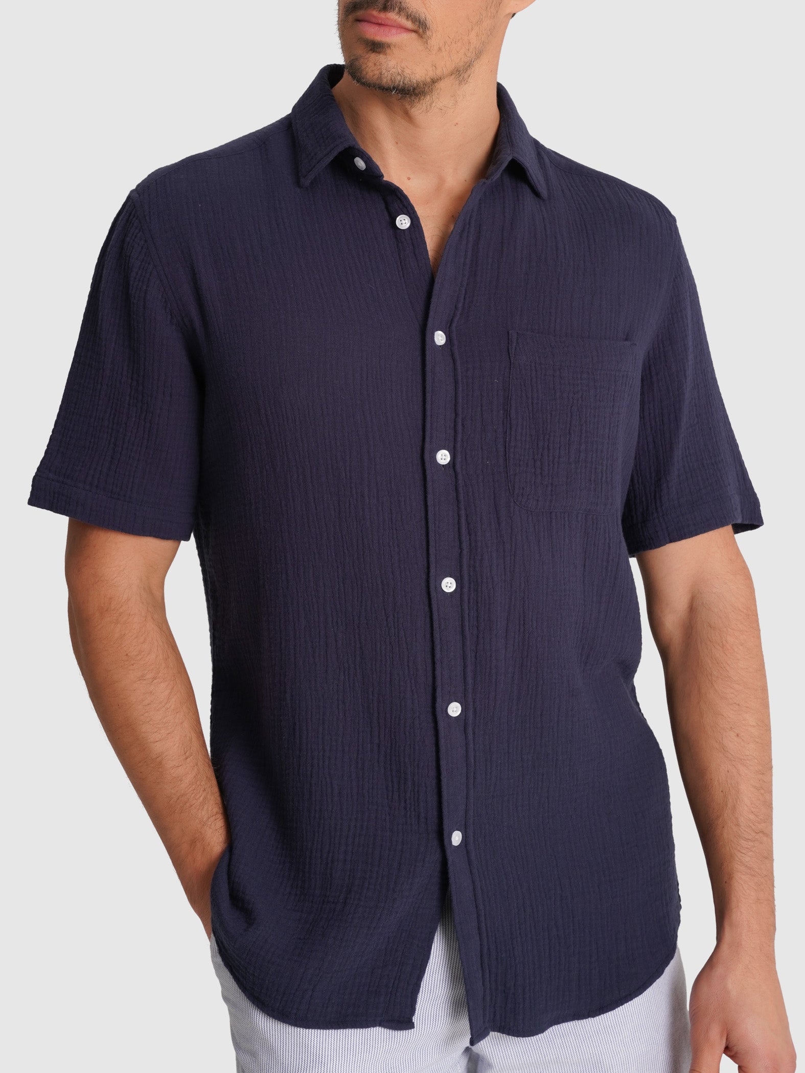 AZUL MANGA CORTA REGULAR FIT MR. AZUL