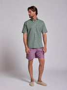 GREEN LINEN SHIRT SHORT SLEEVE REGULAR FIT MR. BLUE