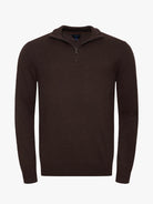 THIN BROWN PULLOVER WITH REGULAR FIT MR ELBOW PADS. BLUE