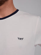 WHITE COTTON T-SHIRT SHORT SLEEVES REGULAR FIT MR. BLUE