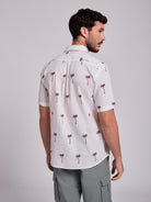 RED LINEN SHIRT SHORT SLEEVE REGULAR FIT MR. BLUE