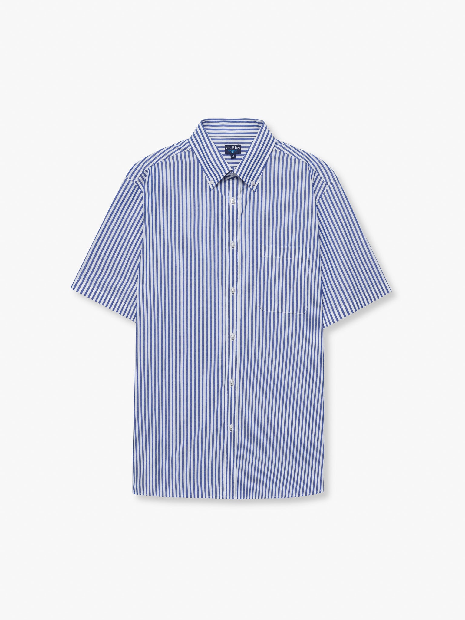 BLUE POPPLINE SHIRT SHORT SLEEVE REGULAR FIT MR. BLUE