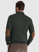 Pullover Lã Verde Com Cotoveleira Regular Fit Mr. Blue