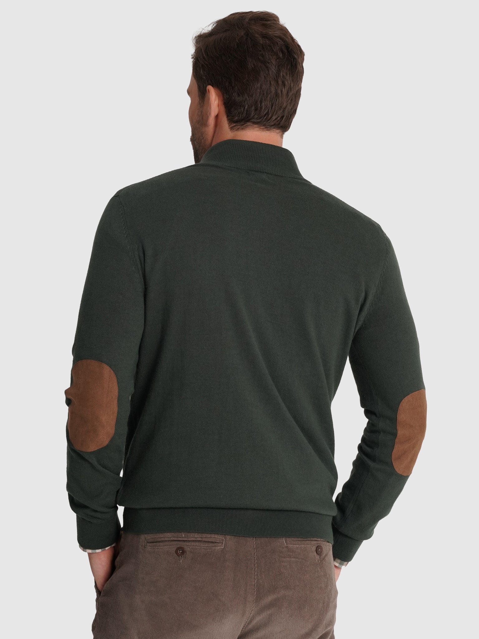 Pullover Lã Verde Com Cotoveleira Regular Fit Mr. Blue