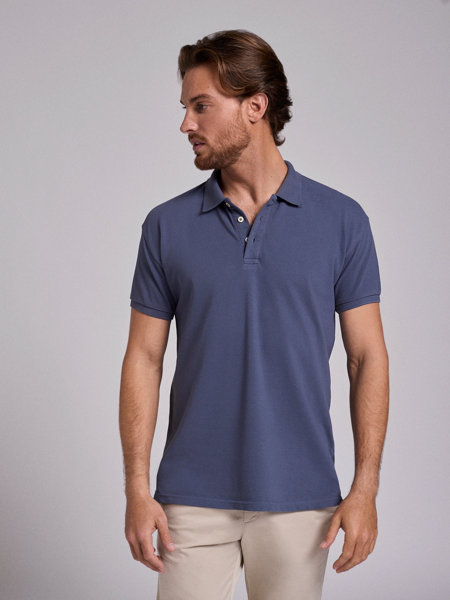 GRAY COTTON POLO SHORT SLEEVES REGULAR FIT MARK BELLUCCI