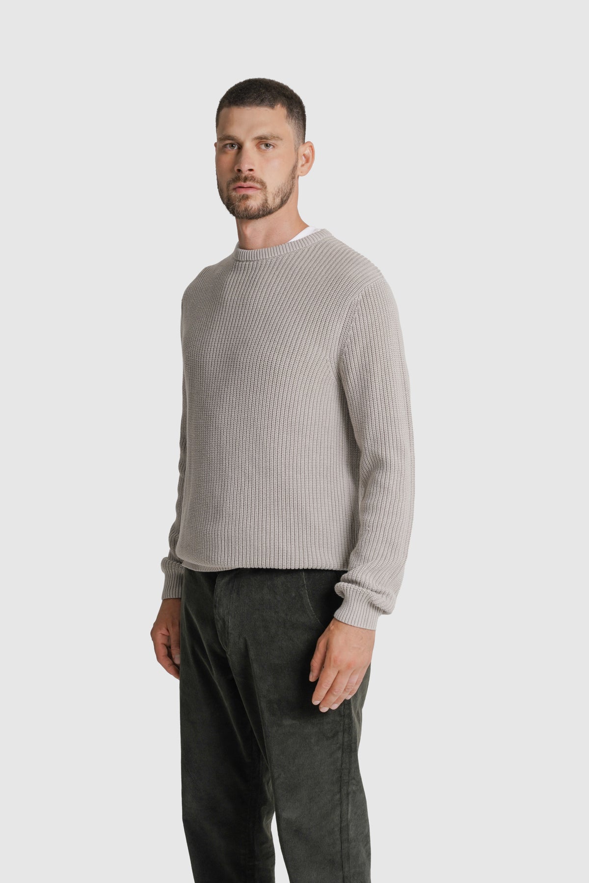 PULLOVER ALGODÃO REGULAR FIT CRU LISO MR. BLUE