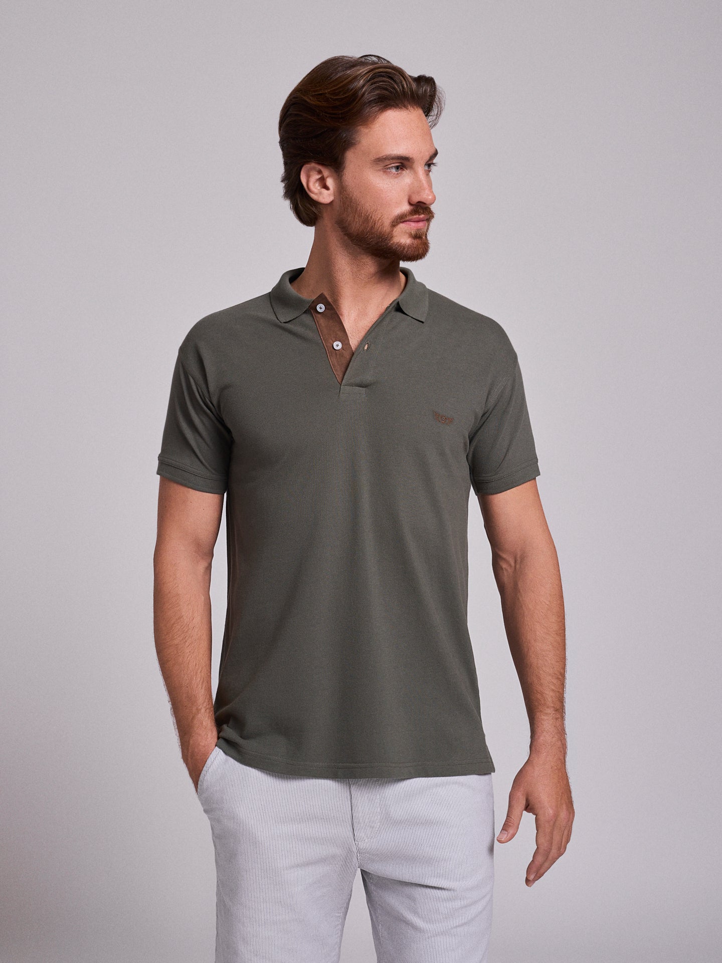 POLO VERDE MANGA CORTA REGULAR FIT MR. AZUL