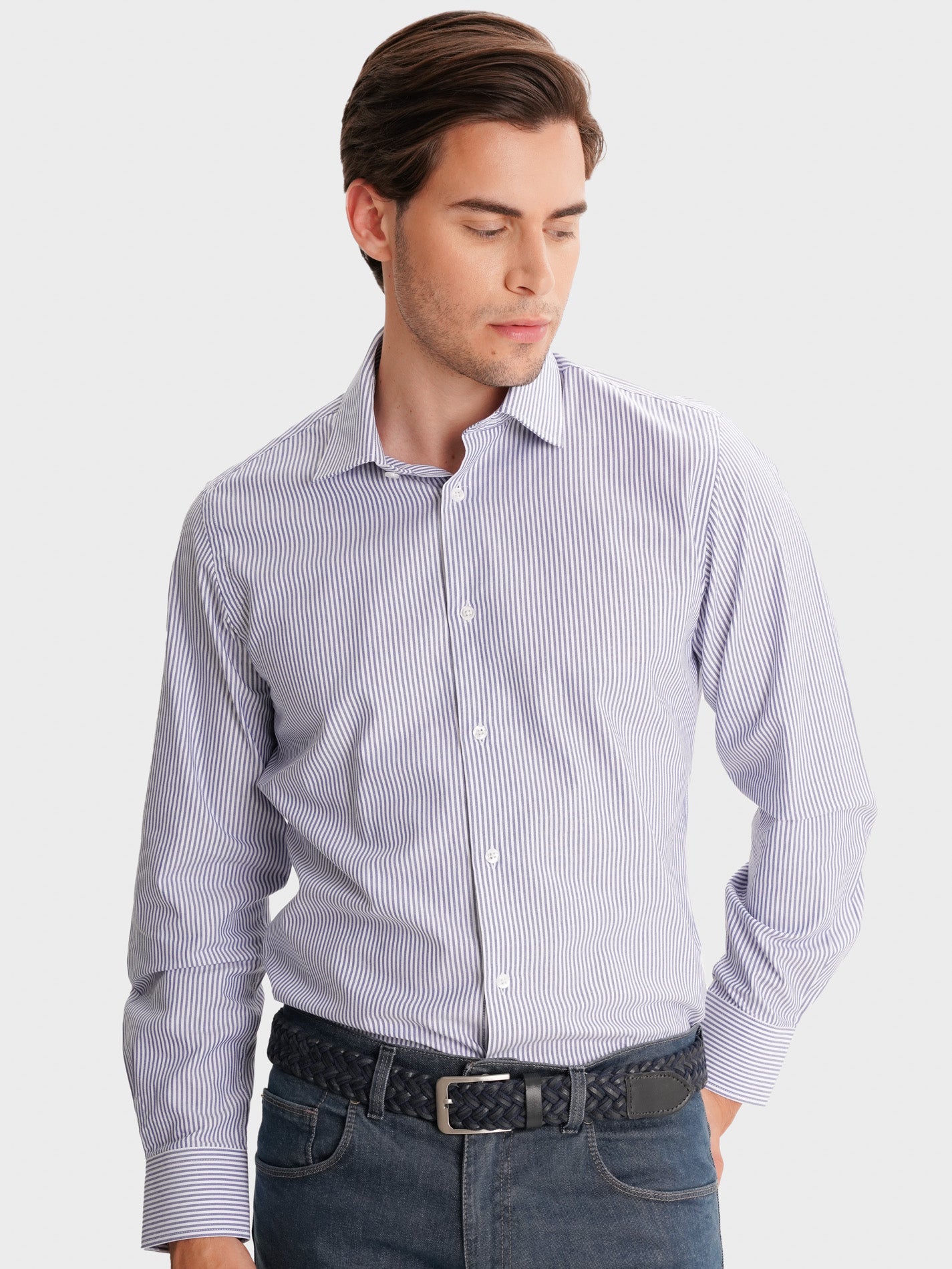 CAMISA MR AZUL SLIM FIT. AZUL