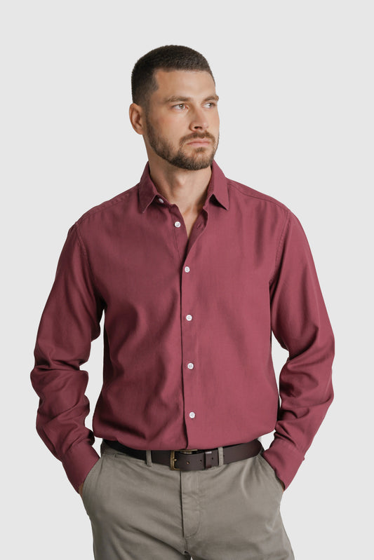 CAMISA ALGODÃO REGULAR FIT BORDEAUX LISA MARK BELLUCCI