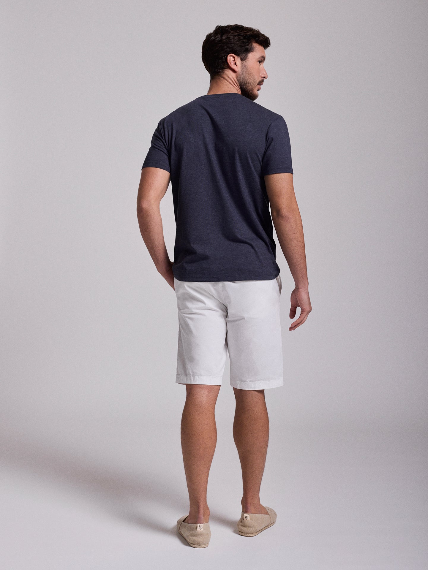 Bermuda Algodão Brancos Regular Fit Mr. Blue
