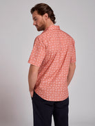 ORANGE COTTON SHIRT SHORT SLEEVE REGULAR FIT MR. BLUE