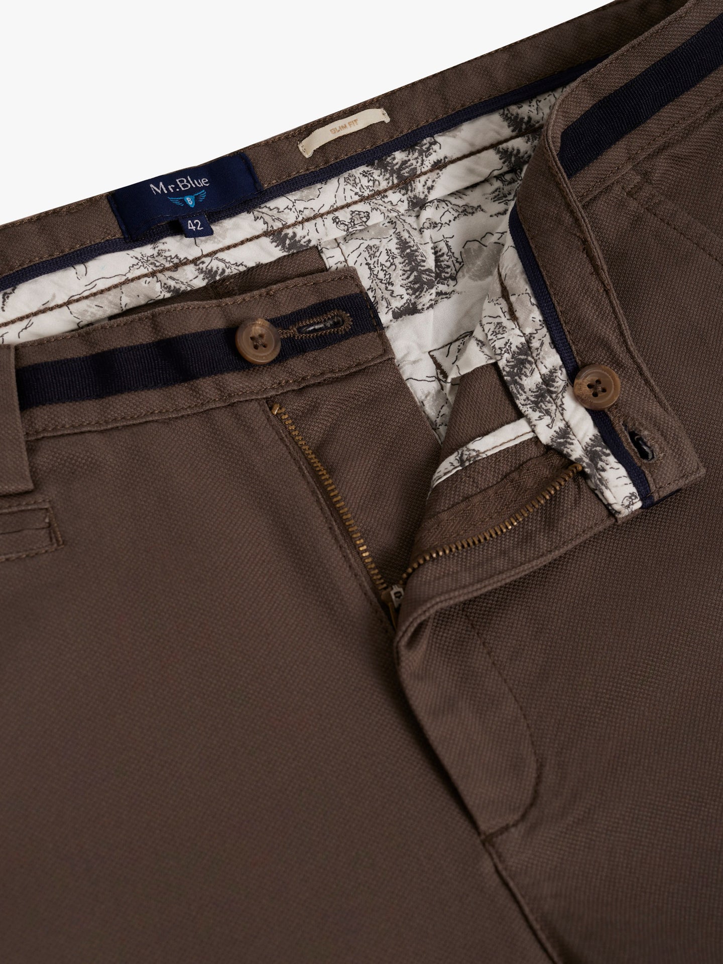 PANTALÓN ESTRUCTURA VERDE SLIM FIT MR. AZUL