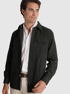 GREEN WOOL OVERSHIRT LONG SLEEVE REGULAR FIT MARK BELLUCCI