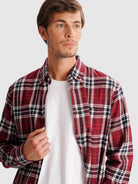 RED REGULAR FLANNEL FLANNEL SHIRT REGULAR FIT MR. BLUE