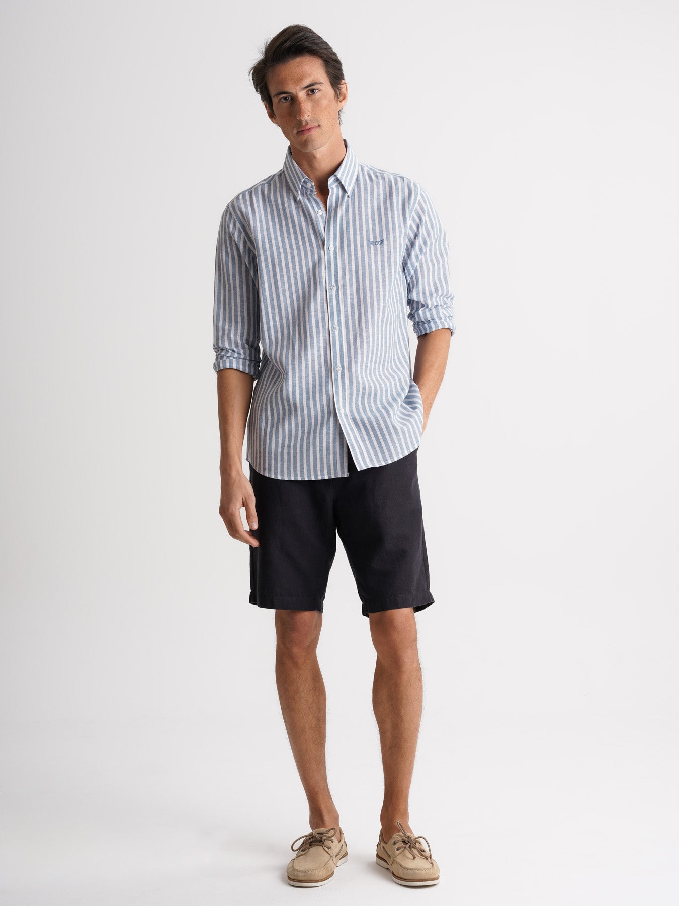 Regular Fit Blue Linen Shirt Mr. Blue