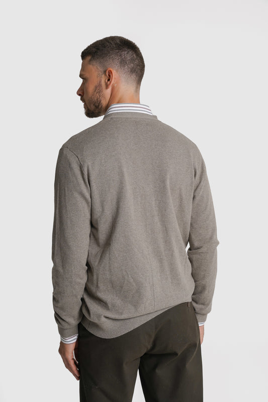 CARDIGAN LÃ REGULAR FIT VERDE LISO MR. BLUE