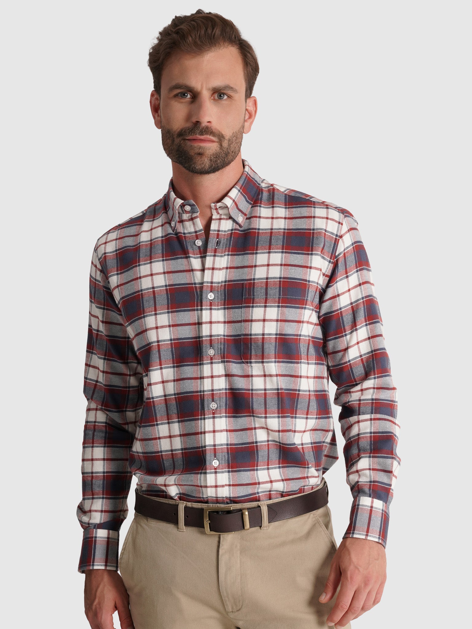 Camisa Algodão Azul Manga Comprida Regular Fit Mr. Blue