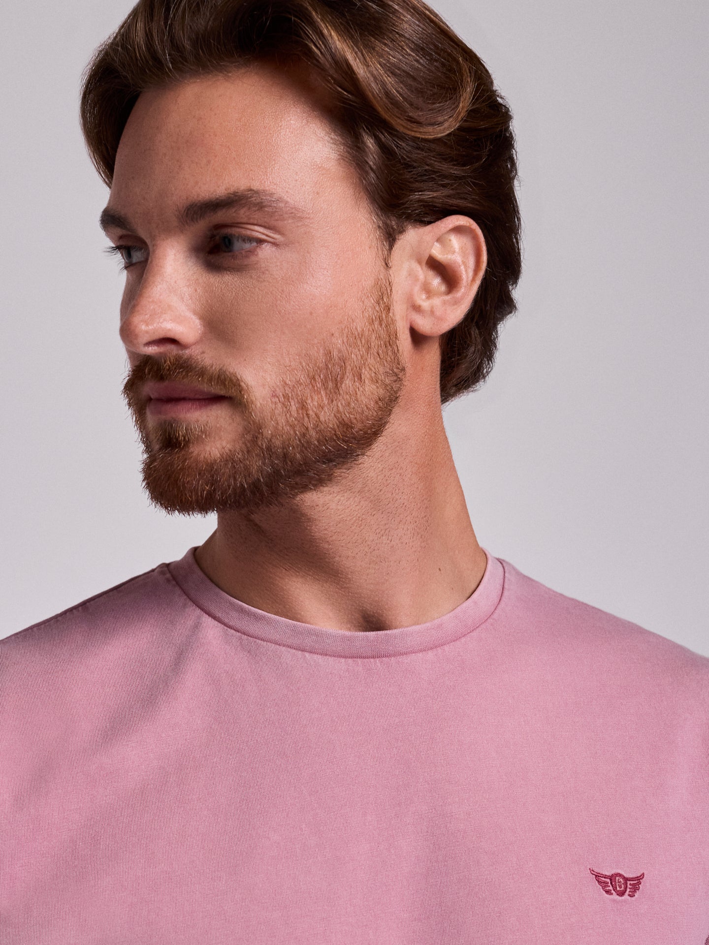 PINK COTTON T-SHIRT SHORT SLEEVE REGULAR FIT MR. BLUE