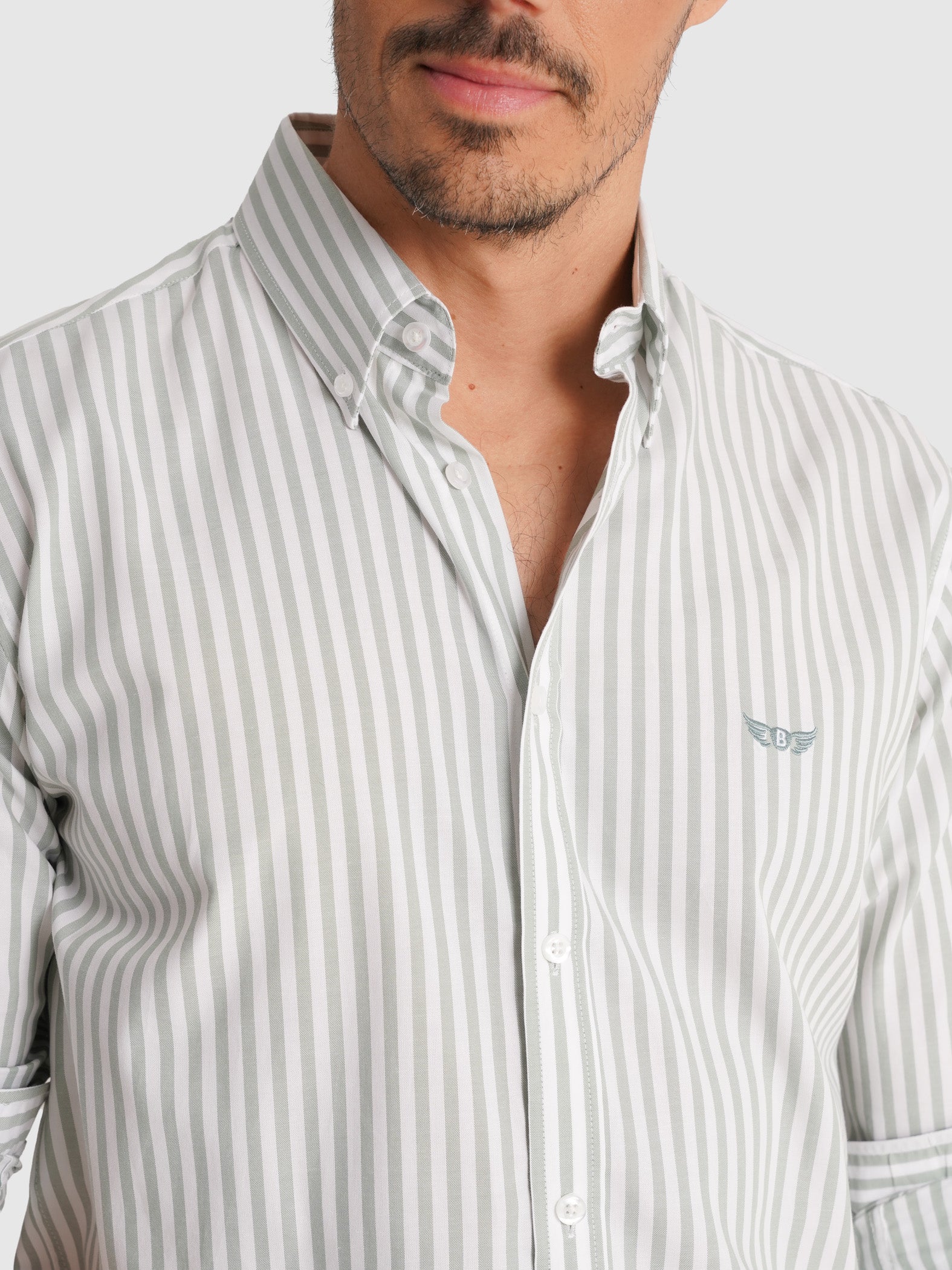 GREEN OXFORD SHIRT LONG SLEEVE REGULAR FIT MR. BLUE