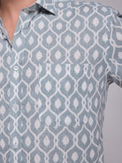 CAMISA LINHO AZUL MANGA CURTA REGULAR FIT MR. BLUE
