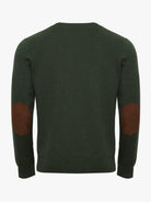 THIN GREEN PULLOVER WITH REGULAR FIT MR ELBOW PADS. BLUE